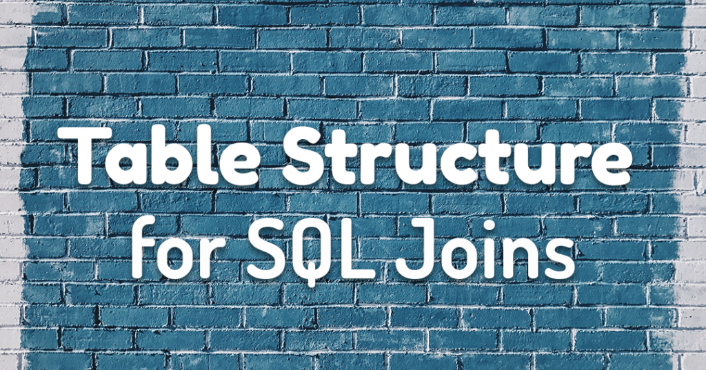 Table Structure for SQL Joins by Manish Sharma