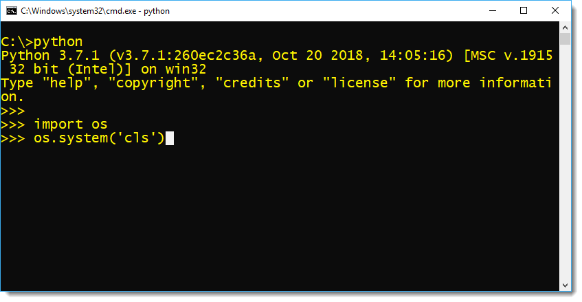 How to clear Python Prompt by Manish Sharma
