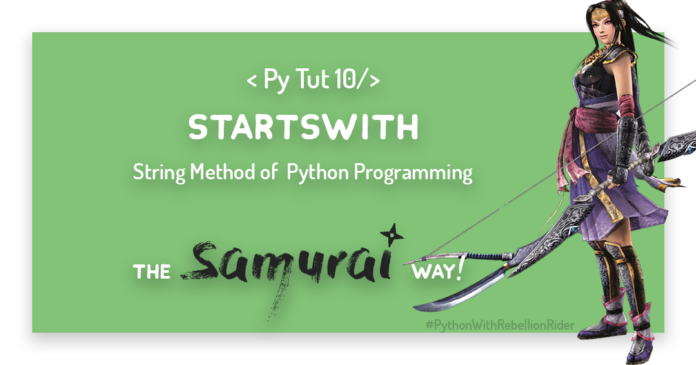 startswith string method of Python Programming By Manish Sharma